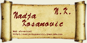 Nadja Kosanović vizit kartica